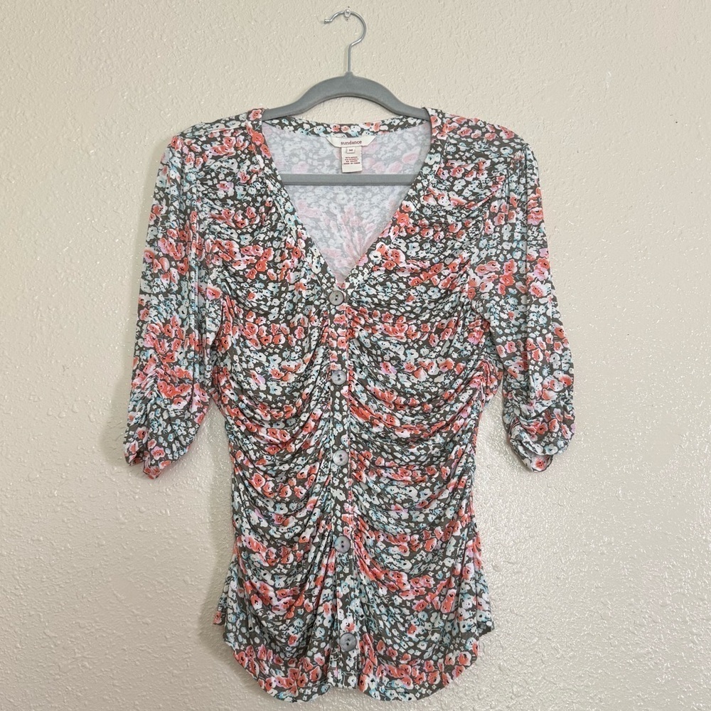 Sundance Gathered Floral Blouse